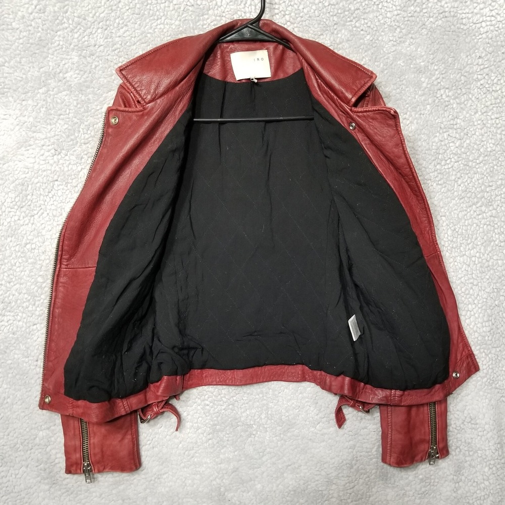 IRO Barby Motorcycle Lamb Leather Jacket Moto Biker Size 1 - Picture 6 of 11